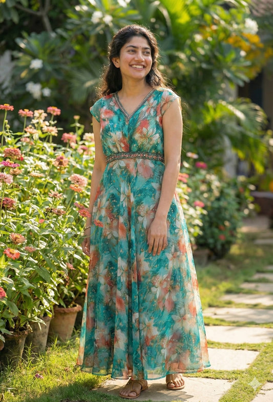 Floral long frock