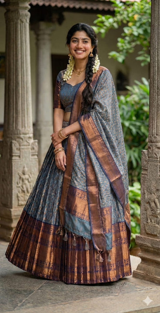 Grey halfsaree with croptop