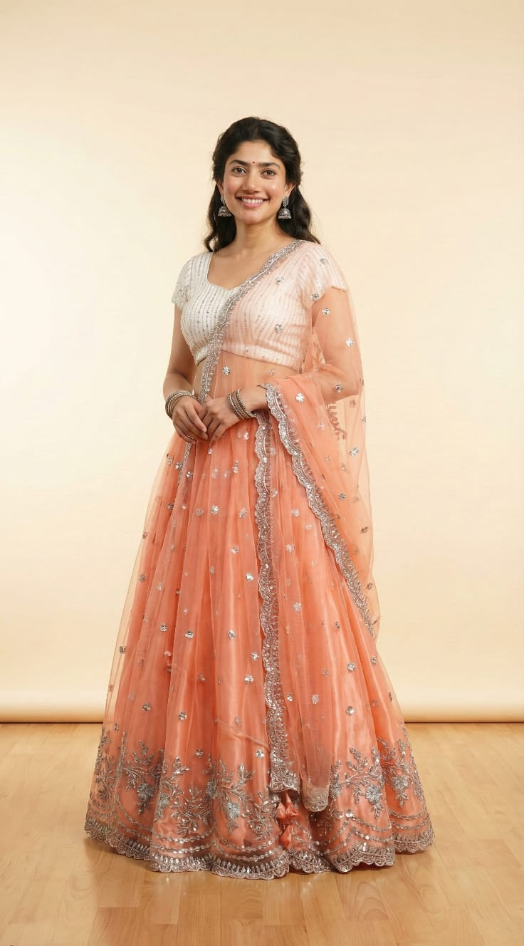 Orange white croptop