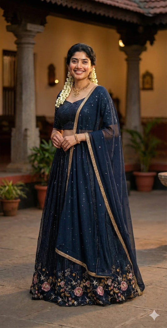 Navy blue women long dress